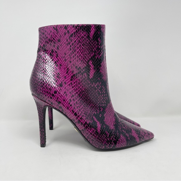 Thalia Sodi Shoes - Thalia Sodi Rylie Purple Snake Skin Pointed Toe Stiletto Heel Ankle Bootie